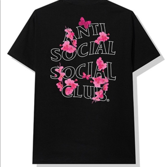 Anti Social Social Club Tops - Anti Social Social Club Sugar Hill Kkoch Members Exclusive Black Tee